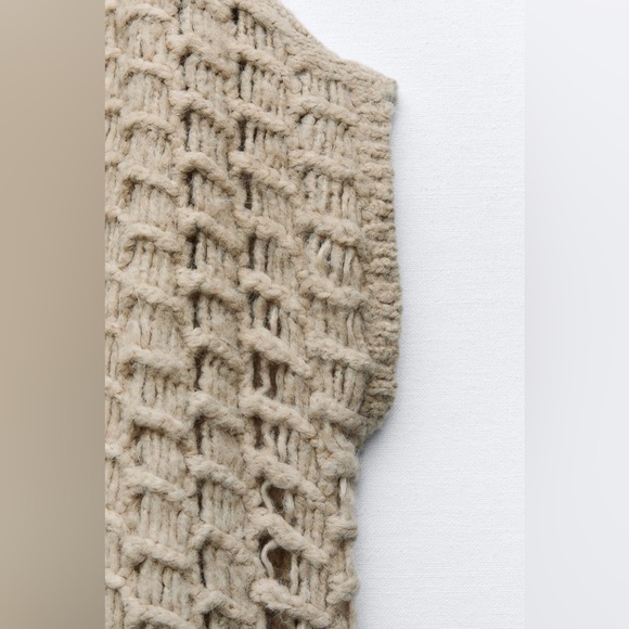 ZARA OPENWORK KNIT CAPE - Picture 10 of 11